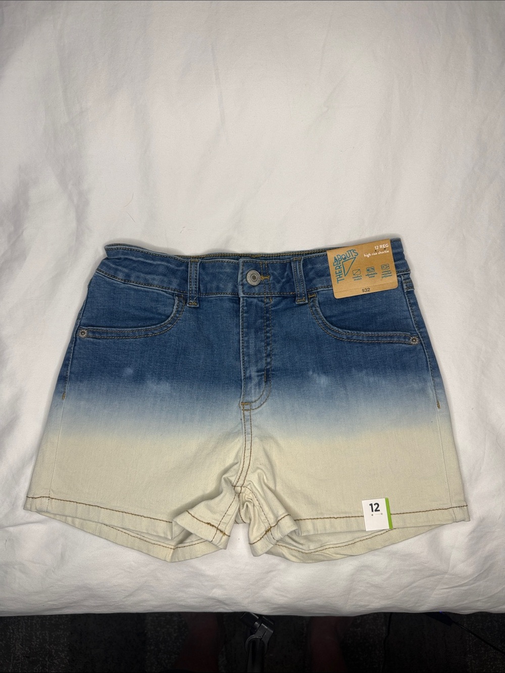 Girls' Ombre Blue-to-Cream Denim Shorts